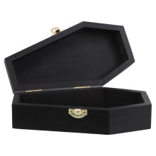 3Pcs Wooden Coffin Shaped Pet Urns Black Small Dog Ashes Storage Box