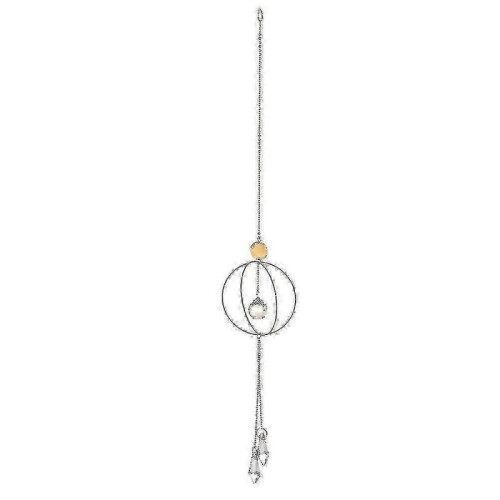 Wind Chime Moon Ring Car Decor Window Sun Catcher Crystal Suncatcher Office