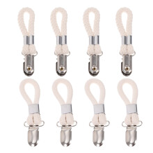 24 Pcs Metal Kitchen Towel Clips With Braided Cotton Rope Hooks