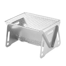 Charcoal Grill BBQ Folding Outdoor Stove, Folding Mesh Grill, Lightweight Portable Wood Stove For Camping, Picnic Burner