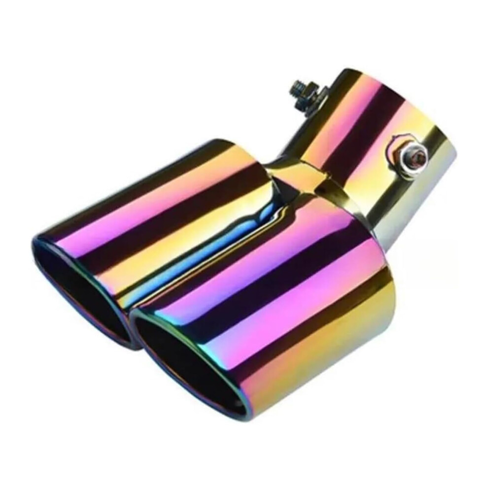 Car Exhaust Pipe Tail Pipe Tip Double Round Exhaust Tip Curved Beveled Mouth Muffler Silencer For Vehicle 9354506126742