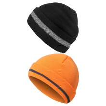 8 Pcs Reflective Knit Beanie Hat For Men Warm Winter Outdoor Use