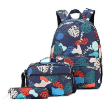 (Navy Blue) KINZON Kaxidy Backpack Set 3 In 1 Schoolbag With Lunch Box Pencil Case Travel Bag