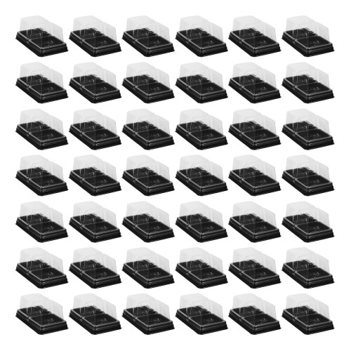 100Pcs Clear Cake Boxes Portable Individual Cupcake and Cookie Holders