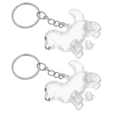 6Pcs Transparent ABS Pet Hair Keychains Compact Dog Cat Hair Keepsake