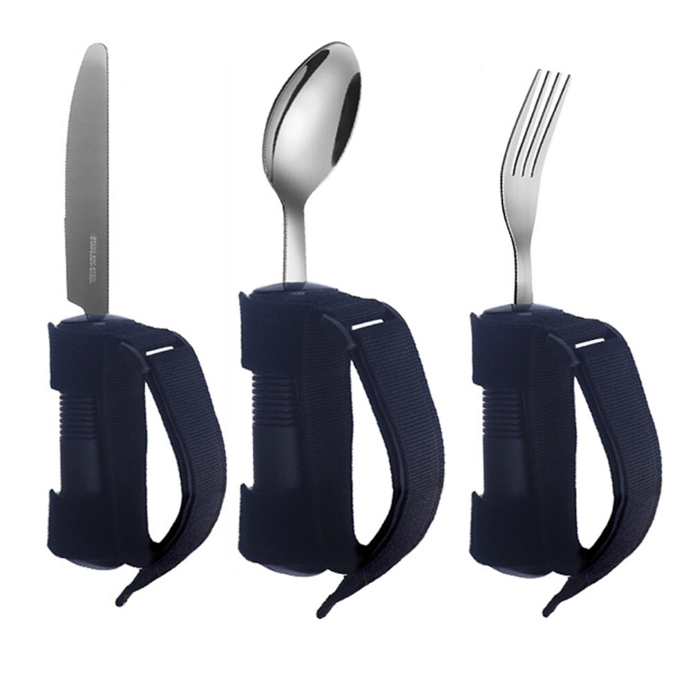 Adaptive Utensils for Hand Tremors 3X Adaptive Cutlery For Hand Tremors Non Slip Handle Spoon And Fork For Elderly