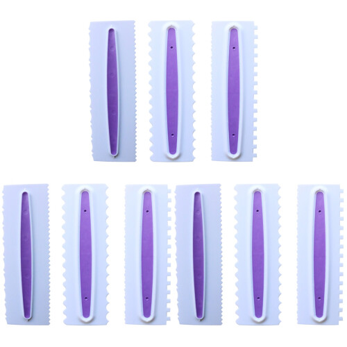9 Pcs Cake Smoother Icing Comb Pastry Spatulas Plastic 1