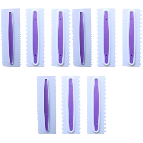 9 Pcs Cake Smoother Icing Comb Pastry Spatulas Plastic 2
