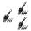 3Sets Black Plastic Roller Shutter Bungee Cord Kit Wind-Proof Fixing 4