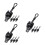 3Sets Black Plastic Roller Shutter Bungee Cord Kit Wind-Proof Fixing 7