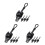 3Sets Black Plastic Roller Shutter Bungee Cord Kit Wind-Proof Fixing 5