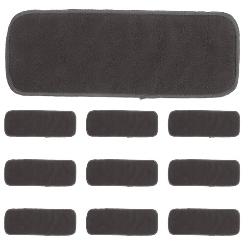 10Pcs Washable Bamboo Charcoal Diaper Inserts Reusable High Absorbency