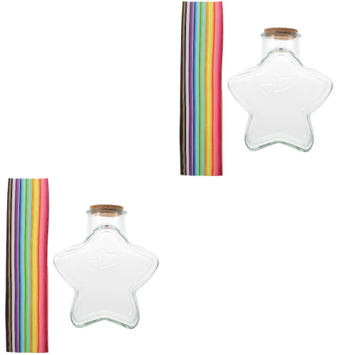 2 Sets Origami Star Paper Strips With Bottle 2