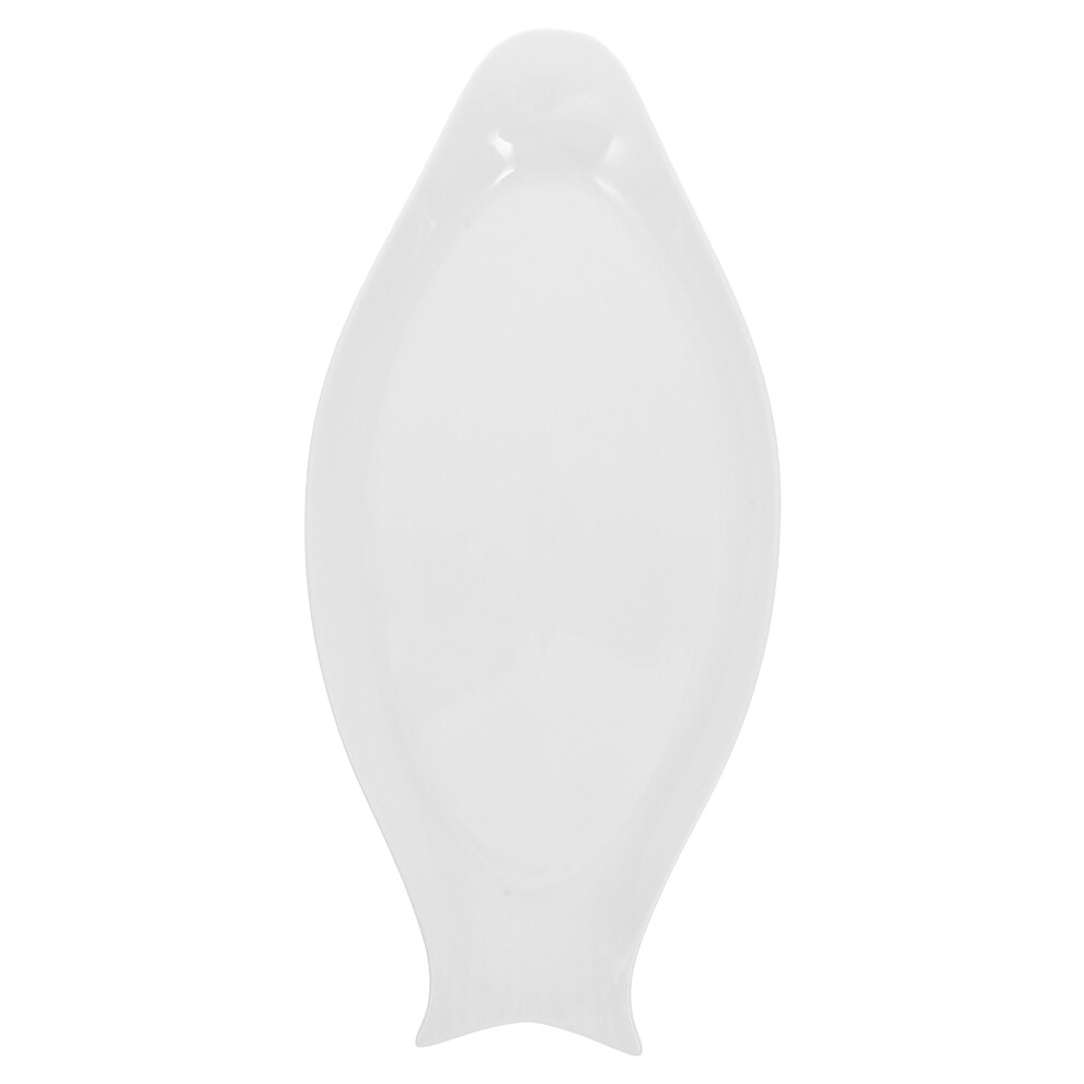 2 Pcs Pure White Oval Fish Plate For Kitchen Use-image-OPC-PKYHFMC-NEW