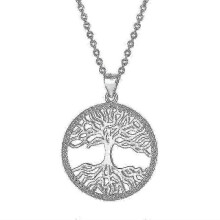 Pendant Wire Necklace Silver
