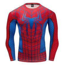 (3XL) 3d Printing Long-sleeved Spider-man Men's Quick-drying Clothes