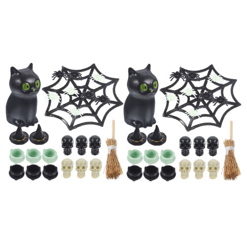 8 Sets Halloween Plastic Figurines Doll House Miniature Accessories 2
