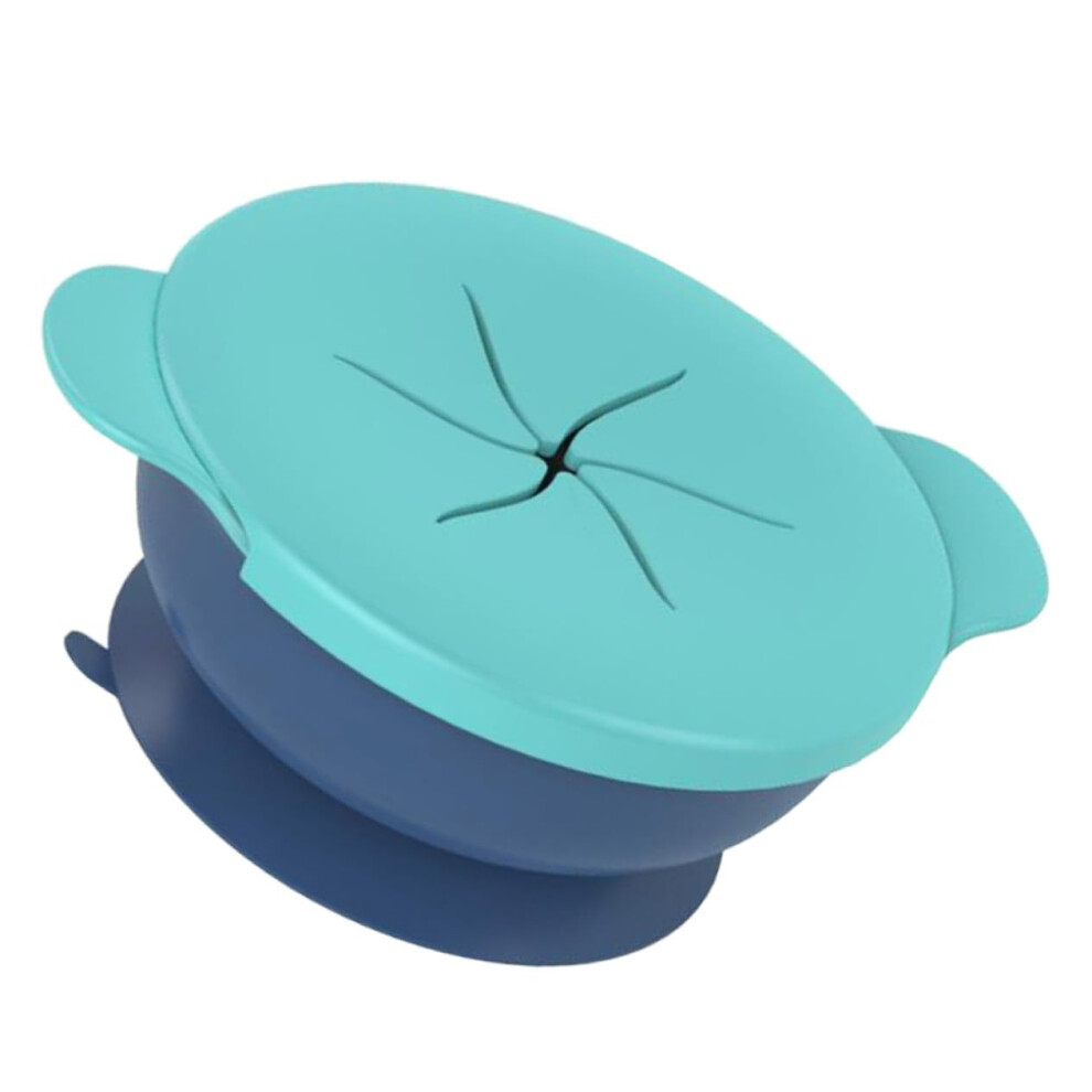 Silicone Tableware Durable Dishes With Strong Suction Feeding Plates For Lunch Tear Resistant Design Blue