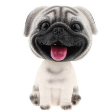 Resin Bobble Head Dog Figurine Toy Home / Car Dashboard Decor White