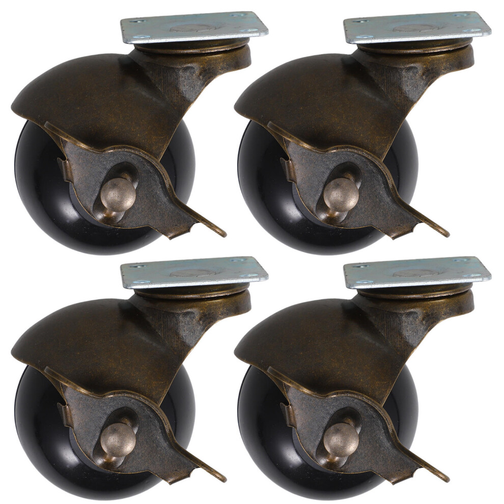 12 Pcs 2 Inch Swivel Plate Hooded Ball Caster Wheels Antique Bronze 034170874802