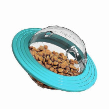 (Blue) Pet Slow Feeder Dog Toys UFO Shape Leakage Food Ball Puzzle Dog Supply Pet Toys