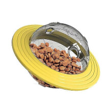 (Yellow) Pet Slow Feeder Dog Toys UFO Shape Leakage Food Ball Puzzle Dog Supply Pet Toys
