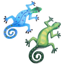 4 Pcs Gecko Hanging Pendant Metal Wall Decoration