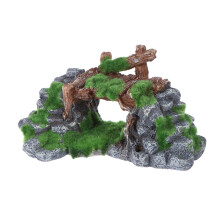 3pcs Mountain Aquarium Resin Bridge Fish Cave Rockery Decoration
