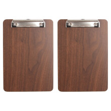 6Pièces Porte-Menu Bois Clair Pince Métal Pour Restaurant