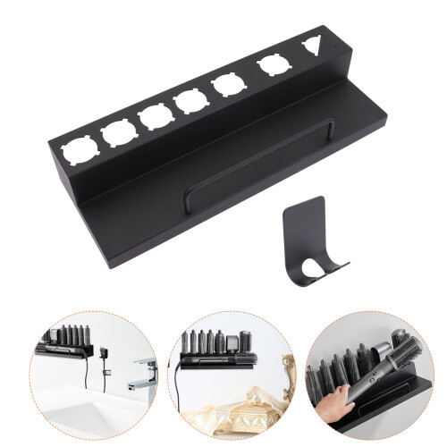 Wall-Mounted Curling Iron Rack Support For Home Salon Black 1