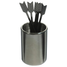 5Sets Stainless Steel Coffee Stir Sticks Black Reusable Drink Stirrers
