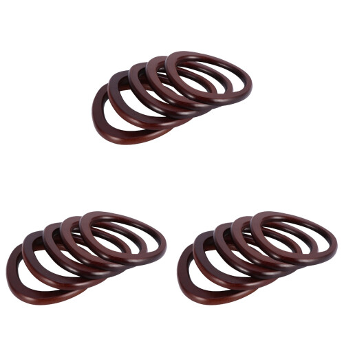 15 Pcs Solid Wood Oval Handbag Handles Wooden Patchwork Frame Hangers 1