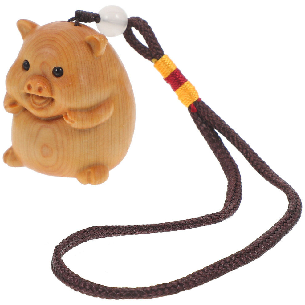 Photos - Other for Mobile 4Pcs Wooden Pig Craft Charm For Phone Hanging Decor