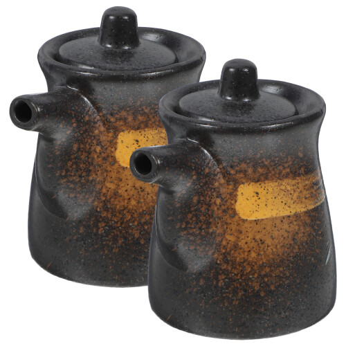 6 Pcs Ceramic Soy Sauce Container And Dispenser