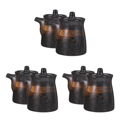 6 Pcs Ceramic Soy Sauce Container And Dispenser 2