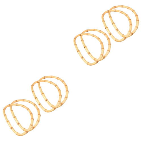 8 Pcs Thickened Solid Bamboo D Shape Bag Handles Diy Accessories 2