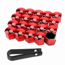 (17mm, Electroplating Red) 20 Pieces Of Car Wheel Nut Protective Cover Nut Anti-rust Car Wheel Hub Nut Car Tire Nut Exterior Decoration n