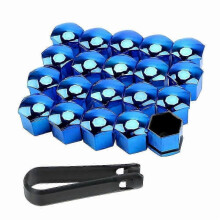 (17mm, Electroplating Blue) 20 Pieces Of Car Wheel Nut Protective Cover Nut Anti-rust Car Wheel Hub Nut Car Tire Nut Exterior Decoration n