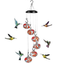 (C) Perfect Outside Charming Wind Chimes Hummingbird Feeders for Outdoor Hanging Ant and Bee Proof, Never Leak Garden Decor