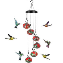 (A) Perfect Outside Charming Wind Chimes Hummingbird Feeders for Outdoor Hanging Ant and Bee Proof, Never Leak Garden Decor
