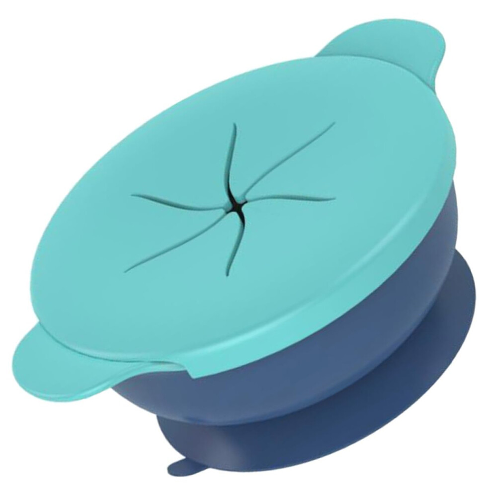 Tableware Silicone Feeding Bowls With Suction Base Break-Resistant Silicone Dinner Plates Blue For Boys And Girls