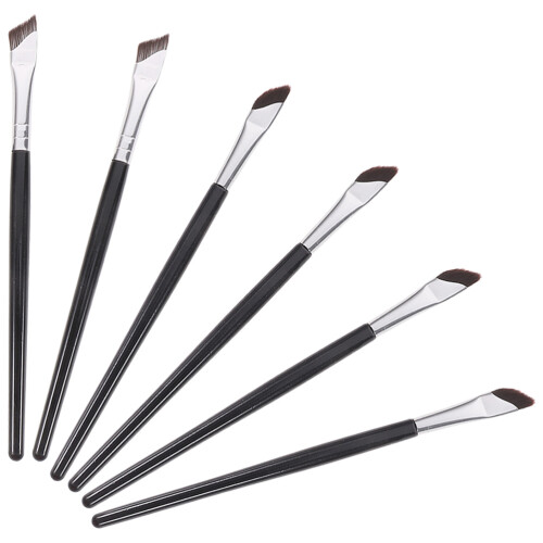 1 Set Angled Eyeliner And Eyebrow Cosmetic Brushes
