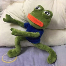 (Blue) 45cm Funny Frog Plush Toy Magic Expression Pepe The Frog Sad Frog Collection Plush Stuffed Toys Christmas Birthday Gifts Plush[HsSs]z