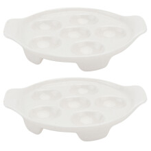 4 Pcs Snail Dish Binaural White Fishplate Ceramics