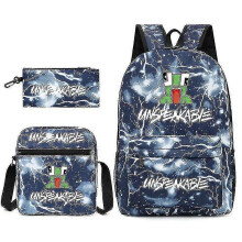 (Lightning) Leisure Unspeakable Student Schoolbag Backpack Small Shoulder Bag Pen Bag Three-piece Set