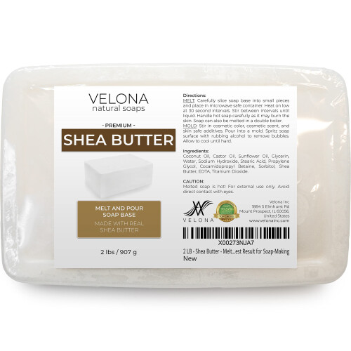 velona 2 LB - Βούτυρο Καριτέ - Βάση Σαπουνιού Melt and Pour χωρίς SLS/SLES 1