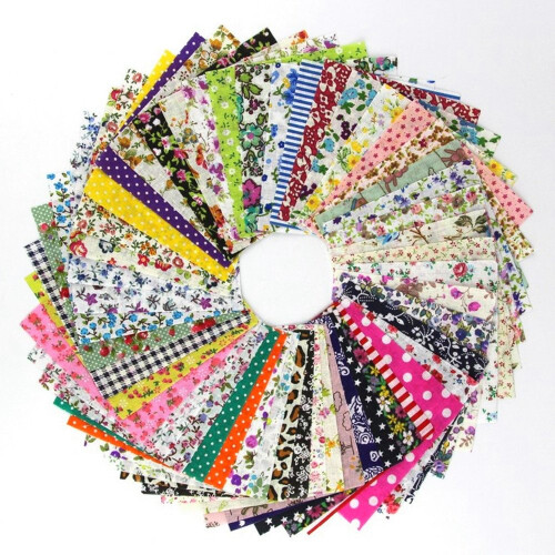 60 Pcs 4 x 4(10cm x 10cm) Assorted craft Fabric Bundle Squares Patchwork Fabric Sets for DIY Sewing Scrapbooking Quilting Dot Pattern 1
