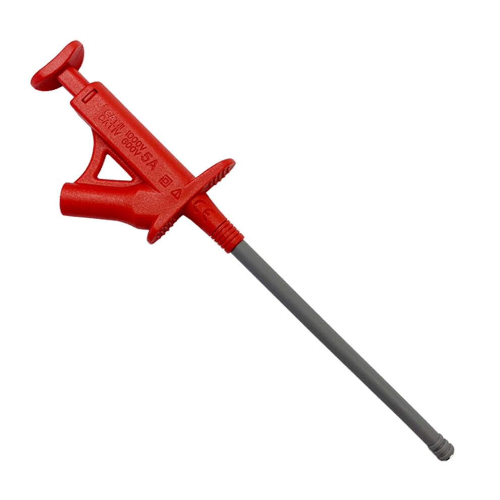 4Mm Banana Socket Test Hook Clip J.30042 Flexible Grabber Probe Ic Test Hook Clip For Multimeter Troubleshooting Red 9084446276718