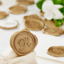 Adhesive Wax Seal Stickers 25Pk Pre-Made from Real Sealing Wax-Gold In