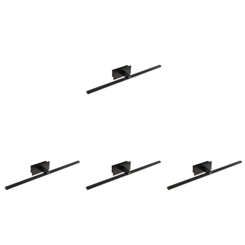 4Stk Moderner Front Lampe Badezimmer Aluminium Schwarz 1